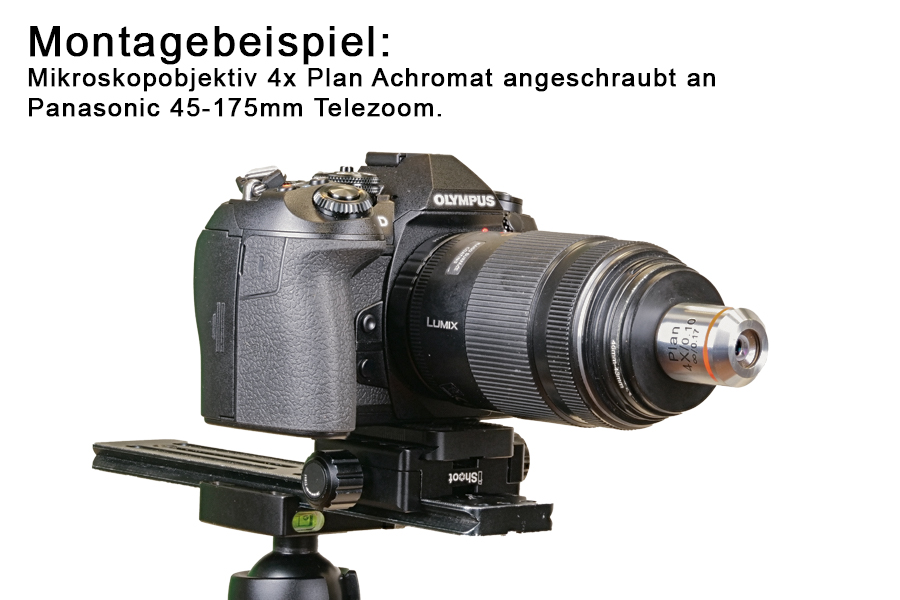 Mikroskopobjektive adaptieren - Teil 1 mit Telebrennweiten - Traumflieger.de