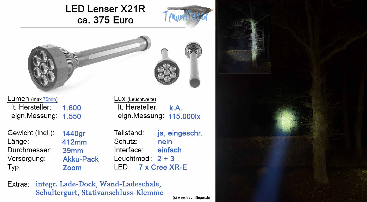 neue Power LED-Taschenlampen im Test, Teil 3 - Traumflieger.de