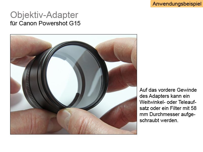 Objektiv-Adapter für Canon Powershot G15 - Traumflieger