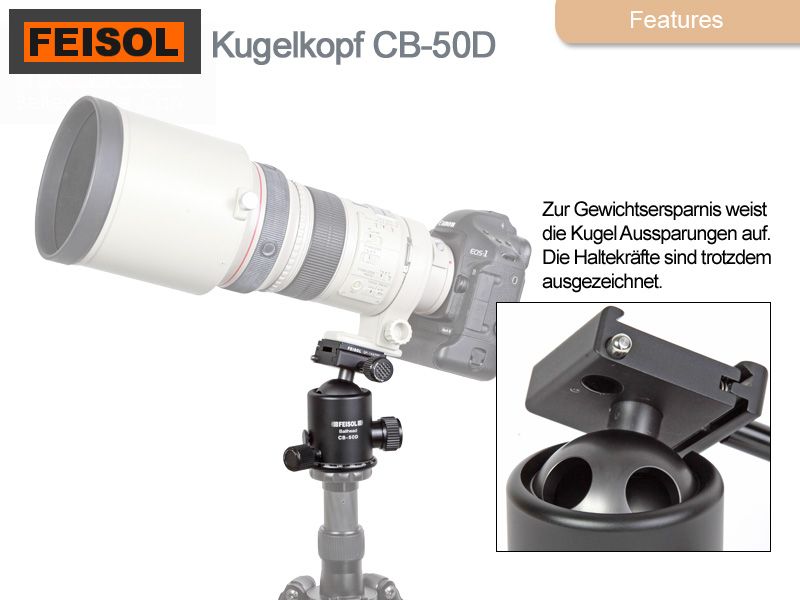 Feisol Kugelkopf CB-50D inkl. Schnellwechselplatte - Traumflieger